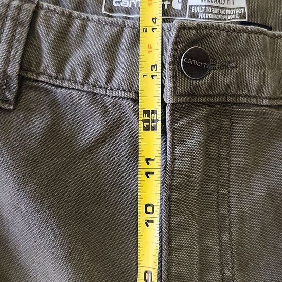 CARHARTT Men's Rugged Flex Relaxed Fit Canvas Work Shorts Faded Gray Cotton - Picture 6 of 11